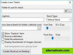 Options - 'Create a new 7stack'