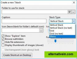 Options - 'Create a new 7stack'