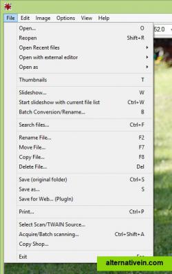 File menu