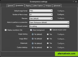 Screenshot Settings
