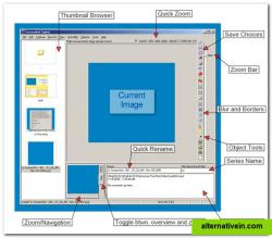 main screen with key areas labeled