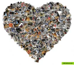 Photo collage in the shape of a heart