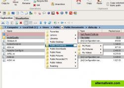 Main interface: Each panel shows the path using a fully expandable crumbbar