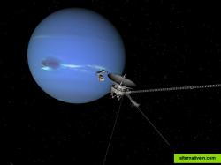 The 1989 flyby of Neptune by Voyager 2--last stop before leaving the solar system.