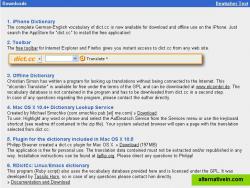 Downloads: iPhone dictionary, IE + Firefox Toolbar