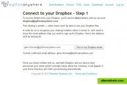 Dropbox connection wizard