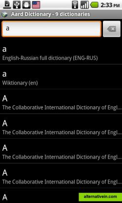 Aarddict on Android: Text lookup
