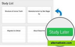 Study list for spaced repetition