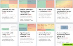 Each template supports an activity type (strategy, training, innovation, change management). You can also create your own.