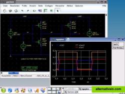 ngspice on KDE (Linux) with gschem in background