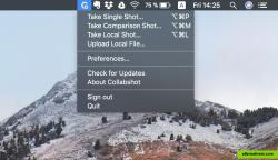 Desktop App. System tray menu