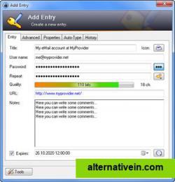 Add entry dialog box