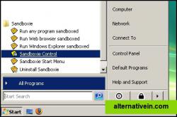 Sandboxie Control in Vista