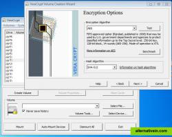 VeraCrypt creating an encrypted volume.