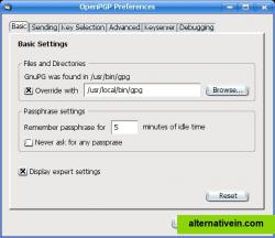 Enigmail Preferences Window