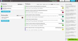 Dashboard - Shows you all your projects and all tickets you own. Lets you focus on getting your work done fast without worrying much about management.