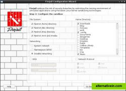 Firejail user interface: home directory and networking