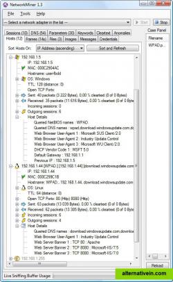 Details about hosts that have communicated on a network