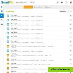 SmartFile activity tab.