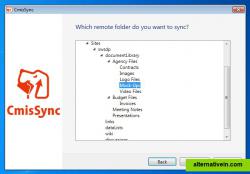 Choosing what folder to synchronize.