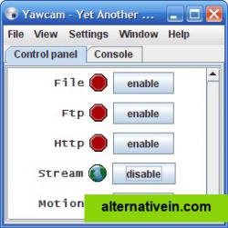 The main window (control panel)