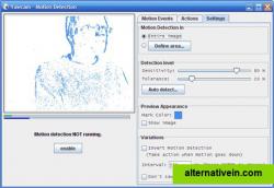 Settings for the motion detection