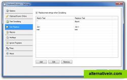 ClipboardFusion's Text Replace Settings