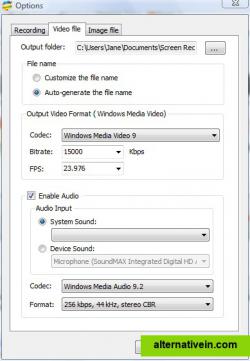 Video file Options