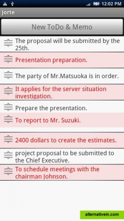 As the rescheduling menu, ToDo feature requires a simple operation of inputting using input fields so that it can be used under any business circumstances. Drag to change orders, distinguish between finished and unfinished, and whether it's important.