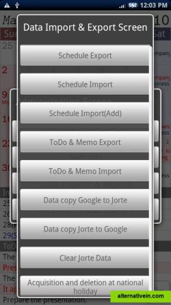 It has features to output files you have input in CSV format, and can import CSV file you have made. You can also export it to PC, edit with Excel, and import again with a device. It's efficient when you have a lot of arrangement to work on or when you want back-up data.