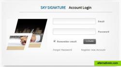 Login Screen. SkySignature.com