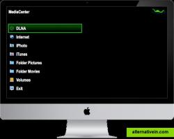 Start screen of nessMediaCenter on iMac