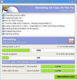 Simulation of an Audio CD copy