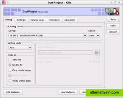 Data DVD Burn Dialog