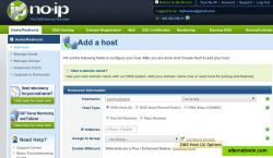 Web interface for adding a new dynamic DNS host