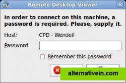 Dialog asking for the vnc password