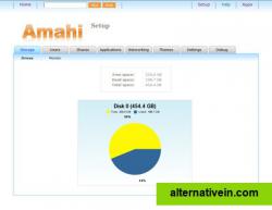 The Amahi dashboards "Storage" tab allows you to view the temperatures of your hard-drives (that is if they have that ability) and also how much used and free space that drive has. Can show unlimited amount of drives.