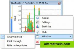 Data rate chart, context menu.