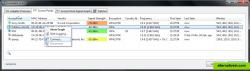 Make a right mouse click to connect and disconnect from a Wi-Fi / WLAN access point. The blue icon shows the currently connected access point.