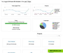 The WakaTime dashboard