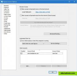 Express Invoice Invoicing Software - Options