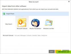 New account creation and data import from other software.