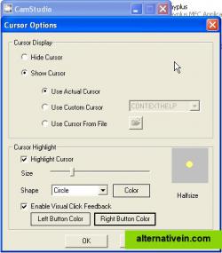 Cursor options