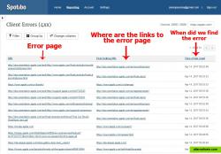 Error pages analysis