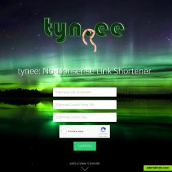 tynee Link Shortener home page.